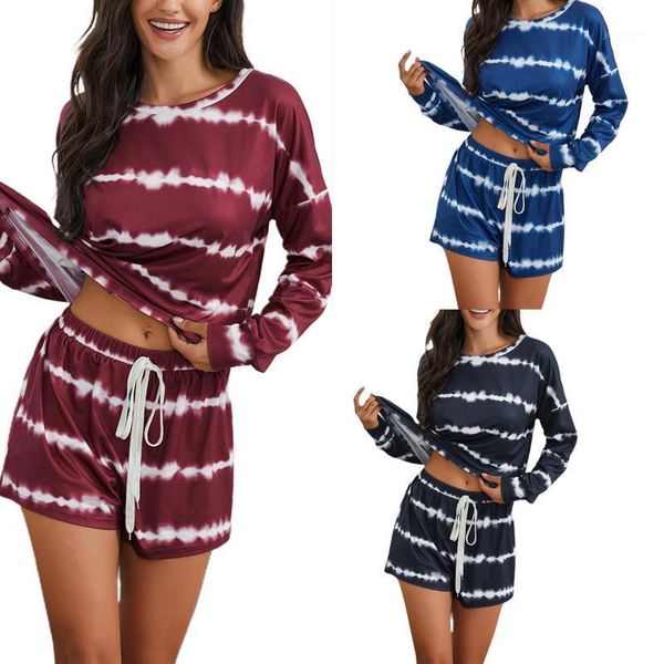 women long sleeve shorts set round collar striped suit slim casual home clothing1, Gray
women long sleeve shorts set round collar striped suit slim casual home clothing1, Gray