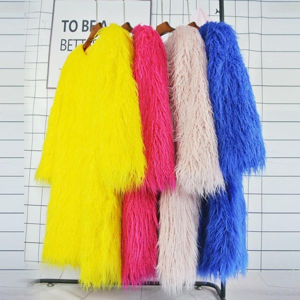 winter of fake women's solid skin long luxury artificial fluffy fur coat autumn jacket for woman outwear, Black
winter of fake women's solid skin long luxury artificial fluffy fur coat autumn jacket for woman outwear, Black