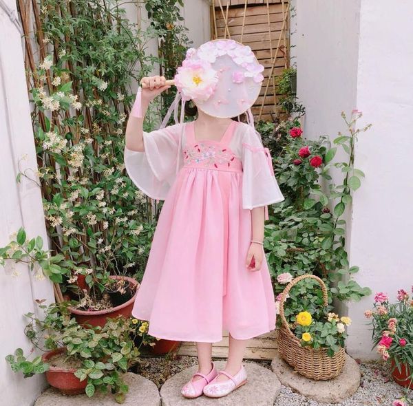 children shirt new chinese style cute girl's horn improved hanfu hanfu dress one product, Gray
children shirt new chinese style cute girl's horn improved hanfu hanfu dress one product, Gray