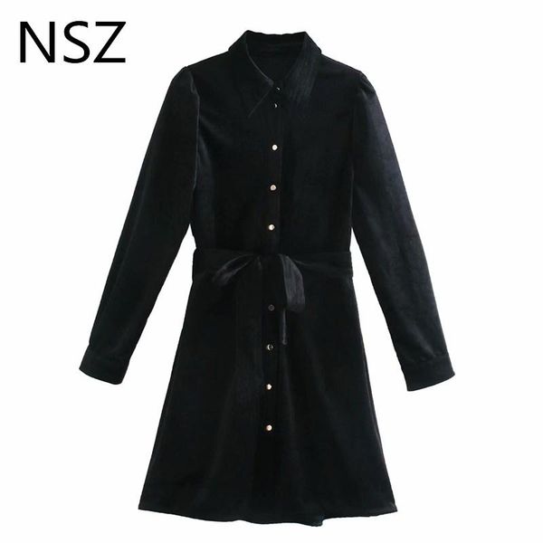 nsz women black velvet shirt dress belt for ladies office work long sleeve shirt dress, Black;gray
nsz women black velvet shirt dress belt for ladies office work long sleeve shirt dress, Black;gray