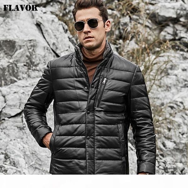 flavor men's lambskin genuine leather down jacket men jacket with standing sheep fur collar white duck down coat, Black
flavor men's lambskin genuine leather down jacket men jacket with standing sheep fur collar white duck down coat, Black