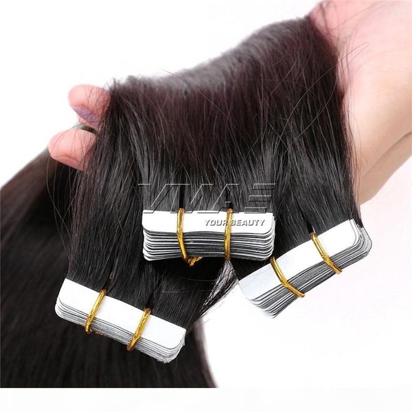 indian natural brown blonde 18 to 24 inch double drawn straight skin weft unprocessed virgin remy human hair extensions tape in, Black
indian natural brown blonde 18 to 24 inch double drawn straight skin weft unprocessed virgin remy human hair extensions tape in, Black