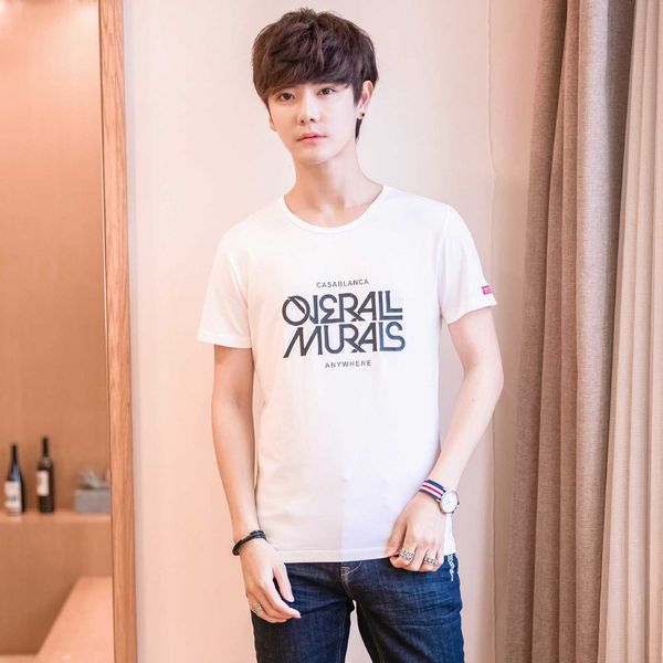 loose short korean t-shirt summer trend slim couple men's white half sleeve, White;black
loose short korean t-shirt summer trend slim couple men's white half sleeve, White;black