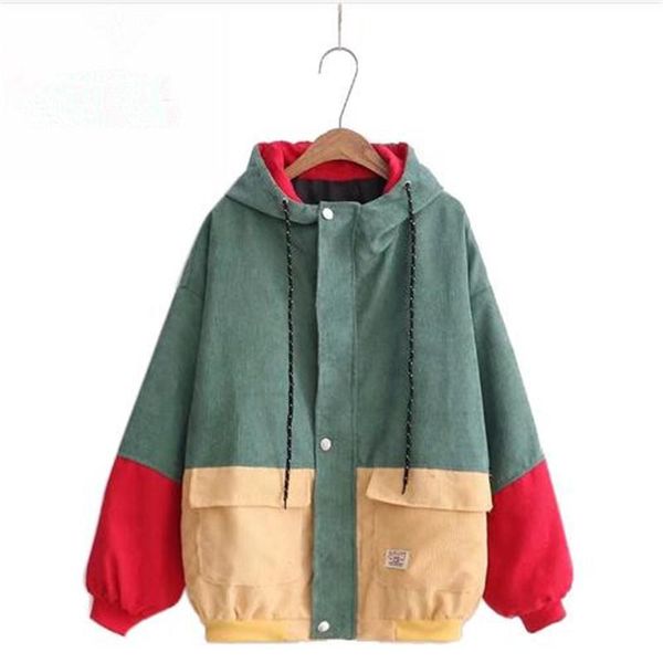 2020 spring women harajuku corduroy hooded jacket color block loose oversize coat cardigan jacket zipper college, Tan;black
2020 spring women harajuku corduroy hooded jacket color block loose oversize coat cardigan jacket zipper college, Tan;black
