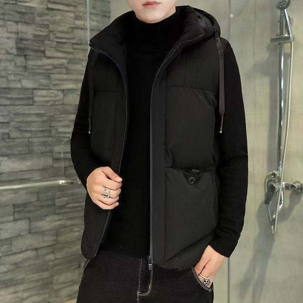 down vest men's 2020 winter new leisure cool warm cotton padded jacket fashion large size coat, Black;white
down vest men's 2020 winter new leisure cool warm cotton padded jacket fashion large size coat, Black;white