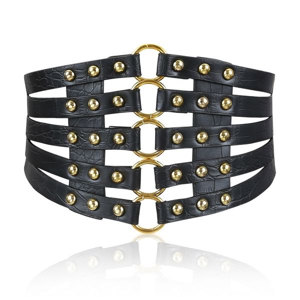 fashion self tie wide belts elastic slim corset body shaper black faux leather retro punk rivet waist belt cummerbund y200501, Black;brown
fashion self tie wide belts elastic slim corset body shaper black faux leather retro punk rivet waist belt cummerbund y200501, Black;brown