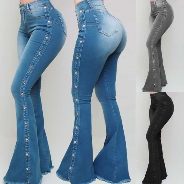 2020 high waist elastic classic women's floor sweeping denim new flared pants, Blue
2020 high waist elastic classic women's floor sweeping denim new flared pants, Blue