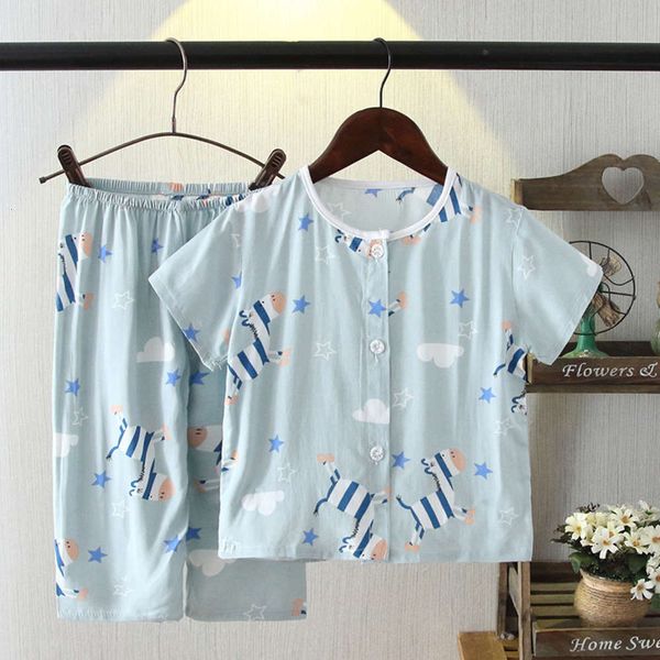 pajamas suit household summer baby air conditioning cloth children's thin short sve cardigan cotton silk, Blue;red
pajamas suit household summer baby air conditioning cloth children's thin short sve cardigan cotton silk, Blue;red