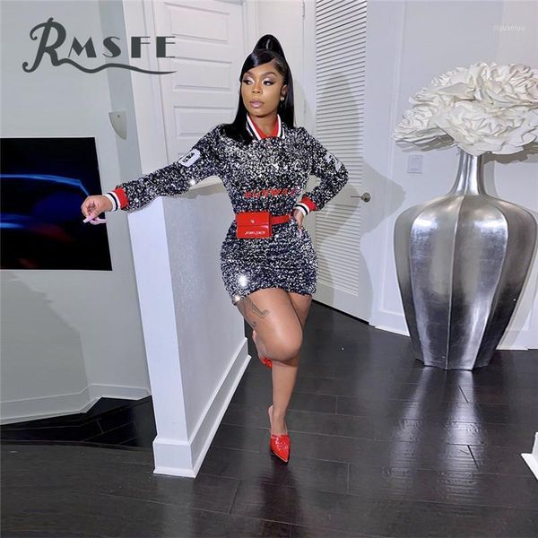 rmsfe 2021 european and american women's long sleeve tight a-line hip rib lapel sequin party dress1, Black;gray 
rmsfe 2021 european and american women's long sleeve tight a-line hip rib lapel sequin party dress1, Black;gray