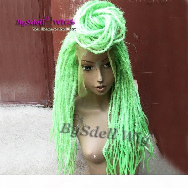 jamaica dirty braid dreadlock hair wig synthetic green color hand dreads braid lace front wigs for black women 
jamaica dirty braid dreadlock hair wig synthetic green color hand dreads braid lace front wigs for black women