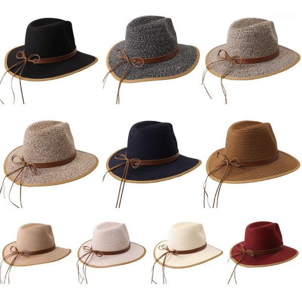 British Style Women Woven Vacation Sun Visor Hat Faux Leather Ribbon Bowknot Contrast Color Wide Brim Vintage Cone Fedora Beach1, Blue;gray
British Style Women Woven Vacation Sun Visor Hat Faux Leather Ribbon Bowknot Contrast Color Wide Brim Vintage Cone Fedora Beach1, Blue;gray
