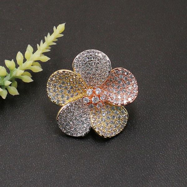 vanifin fashion jewelry trendy blooming flower brooch pin for engagement wedding micro paved zircon popular gifts, Gray
vanifin fashion jewelry trendy blooming flower brooch pin for engagement wedding micro paved zircon popular gifts, Gray