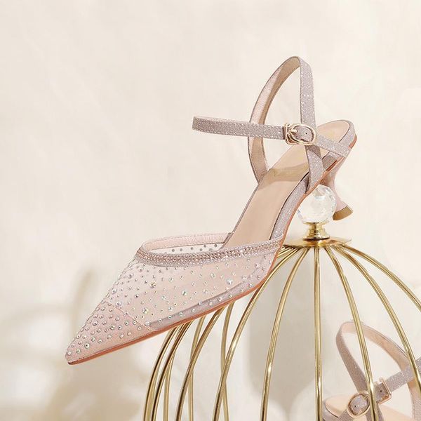 wed2020 sandals, fairy style decent one-line pointed mid-heel mesh rhinestone dress, women's toe-covered sandals1, Black
wed2020 sandals, fairy style decent one-line pointed mid-heel mesh rhinestone dress, women's toe-covered sandals1, Black