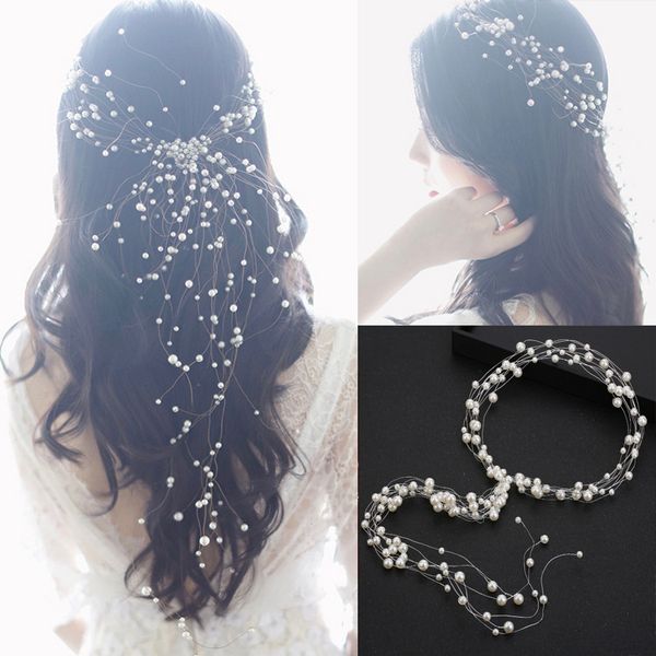 bride korean pearl headdress handmade beaded super fairy meisen simple hairband beautiful wedding headdress, Silver
bride korean pearl headdress handmade beaded super fairy meisen simple hairband beautiful wedding headdress, Silver