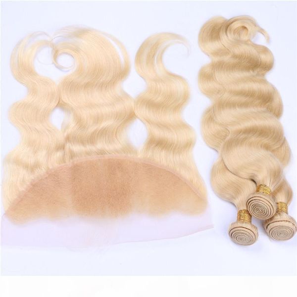 #613 golden blonde russian human hair weaves with frontal body wave blonde 13x4 full lace frontal with 3 bundles extensions 4pcs lot, Black;brown 
#613 golden blonde russian human hair weaves with frontal body wave blonde 13x4 full lace frontal with 3 bundles extensions 4pcs lot, Black;brown