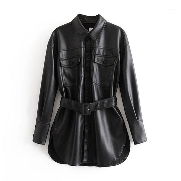 pu leather coat women winter single breasted long sleeve solid female coat with belt vintage pockets buttons outwear ladies 1, Black
pu leather coat women winter single breasted long sleeve solid female coat with belt vintage pockets buttons outwear ladies 1, Black
