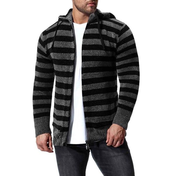 men's jackets autumn winter striped fleece casual thick warm sweatercoat streetwear gradient knitted jacket zipper hooded coat, Black;brown
men's jackets autumn winter striped fleece casual thick warm sweatercoat streetwear gradient knitted jacket zipper hooded coat, Black;brown