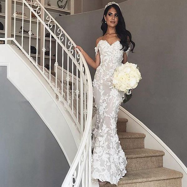 2021 mermaid wedding dresses cathedral train off shoulder lace floral castle arabic dubai church wedding dress bridal gowns robe, White
2021 mermaid wedding dresses cathedral train off shoulder lace floral castle arabic dubai church wedding dress bridal gowns robe, White