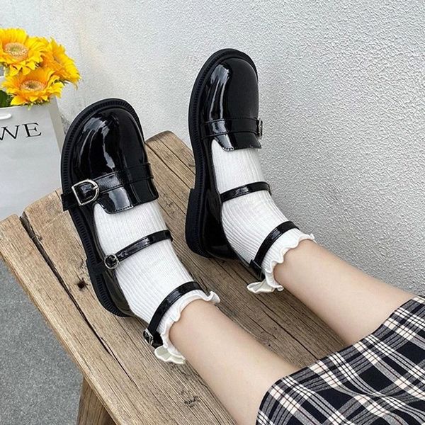 spring autumn lolita shoes three buckle mary janes shoes ankle strap women flats patent leather girls serpentine 8904n #l12q, Black
spring autumn lolita shoes three buckle mary janes shoes ankle strap women flats patent leather girls serpentine 8904n #l12q, Black