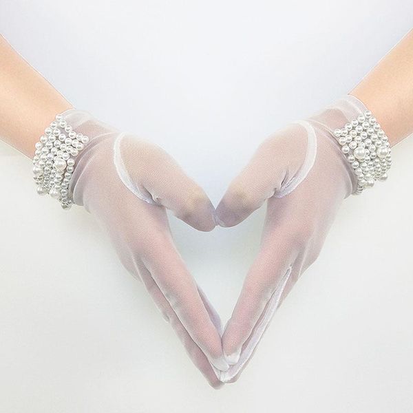 elegant sheer tulle women's wrist length short bridal gloves with pearls for wedding dress finger gloves st328 h qyljta, White
elegant sheer tulle women's wrist length short bridal gloves with pearls for wedding dress finger gloves st328 h qyljta, White