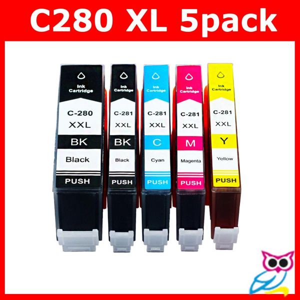 compatible ink cartridge for canon pgi-280xxl cli-281xxl pgi280 xxl cli281xxl for pixma tr7520 tr8520 ts6120 ts6220 5pack
compatible ink cartridge for canon pgi-280xxl cli-281xxl pgi280 xxl cli281xxl for pixma tr7520 tr8520 ts6120 ts6220 5pack