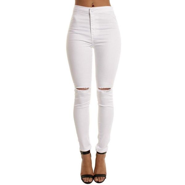 high waist casual skinny jeans for women hole girls slim knee ripped denim pencil pants elasticity black blue trousers
high waist casual skinny jeans for women hole girls slim knee ripped denim pencil pants elasticity black blue trousers