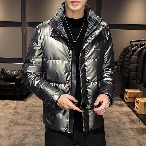 men's down & parkas logo jacket men leisure collar short winter warm coat shiny wear clothing, Black
men's down & parkas logo jacket men leisure collar short winter warm coat shiny wear clothing, Black