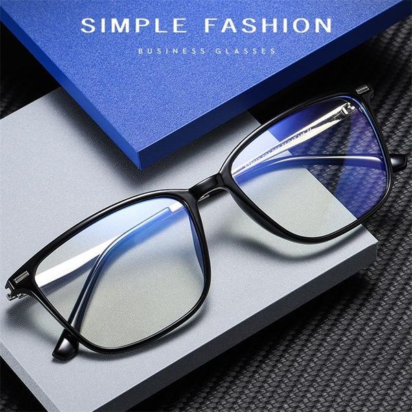 

men's anti blue light glasses frame 2020 vintage luxury rectangle eyeglasses frames blocking computer glasses men tr90 optical, White;black