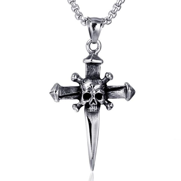 pendant necklaces occident personality necklace fashion jewelry titanium steel skull cross, Silver
pendant necklaces occident personality necklace fashion jewelry titanium steel skull cross, Silver