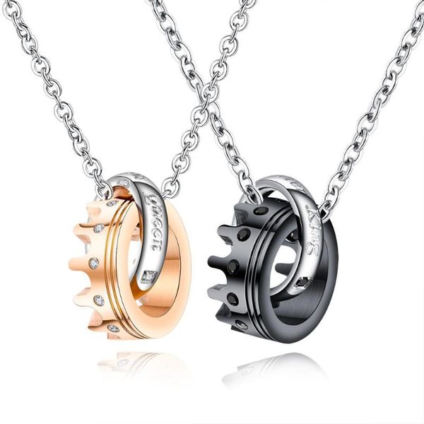 pendant necklaces her king his queen crown inlaid crystal men and women fashion couple romantic love necklace 3-gx1550, Silver
pendant necklaces her king his queen crown inlaid crystal men and women fashion couple romantic love necklace 3-gx1550, Silver