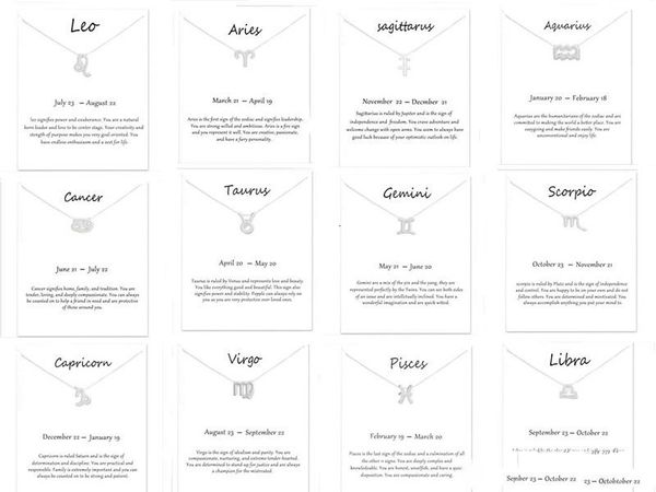 zodiac 12 constellation pendant sign golden silver necklace birthday gifts white message card for women girls2xga
zodiac 12 constellation pendant sign golden silver necklace birthday gifts white message card for women girls2xga