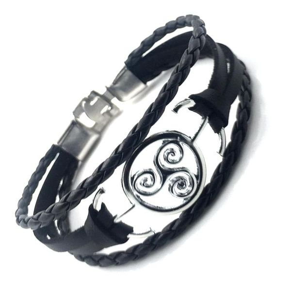 charm bracelets 2021 handmade black leather bracelet antique silver color for men fashion jewelry gift b18048, Golden;silver
charm bracelets 2021 handmade black leather bracelet antique silver color for men fashion jewelry gift b18048, Golden;silver