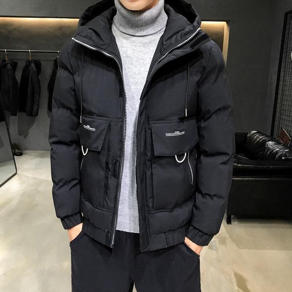 men's down & parkas warm cotton padded jacket thickened short sleeve fashion brand hooded youth wear, Black
men's down & parkas warm cotton padded jacket thickened short sleeve fashion brand hooded youth wear, Black
