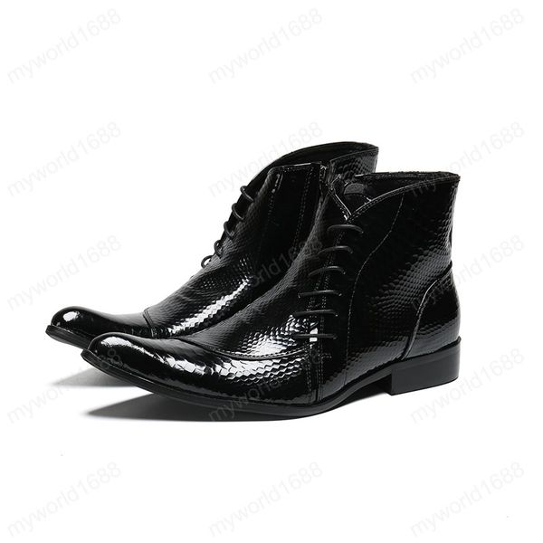 plus size male black lace up boots pointed toe genuine leather men's business casual ankle boots
plus size male black lace up boots pointed toe genuine leather men's business casual ankle boots