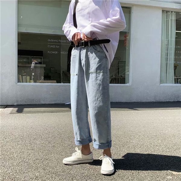 light blue jeans men's fashion brand summer 2020 korean fashion casual wide leg capris straight and loose
light blue jeans men's fashion brand summer 2020 korean fashion casual wide leg capris straight and loose