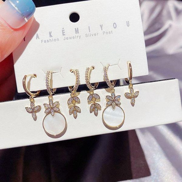 dangle & chandelier migga 3 pairs leaf earrings pack gold color natural shell cubic zirconia for women party jewelry, Silver
dangle & chandelier migga 3 pairs leaf earrings pack gold color natural shell cubic zirconia for women party jewelry, Silver