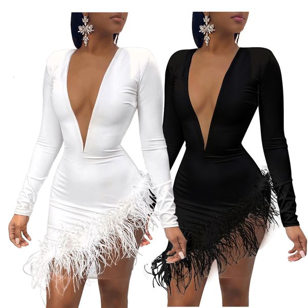women solid plunge fluffy irregular party dress irregular bodycon mini dress fashion casual style black and white, Black;gray
women solid plunge fluffy irregular party dress irregular bodycon mini dress fashion casual style black and white, Black;gray