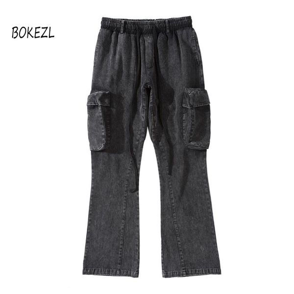 men's jeans harajuku side pockets streetwear flare pants mens drawstring straight washed baggy cargo hip hop loose casual trousers, Blue
men's jeans harajuku side pockets streetwear flare pants mens drawstring straight washed baggy cargo hip hop loose casual trousers, Blue