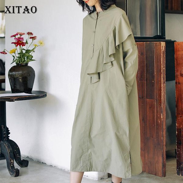 xitao ruffles patchwork casual dress women tide fashion new style collar long sleeve button pullover elegant dress zy3879, Black;gray
xitao ruffles patchwork casual dress women tide fashion new style collar long sleeve button pullover elegant dress zy3879, Black;gray