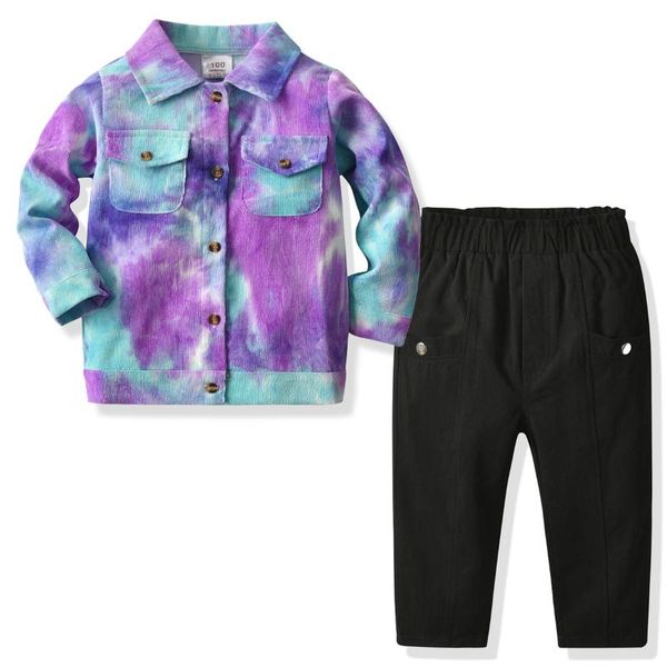 clothing sets spring child's tie dye suit long sleeve lapel collar buttoned shirt with pockets elastic head pants for autumn, White
clothing sets spring child's tie dye suit long sleeve lapel collar buttoned shirt with pockets elastic head pants for autumn, White