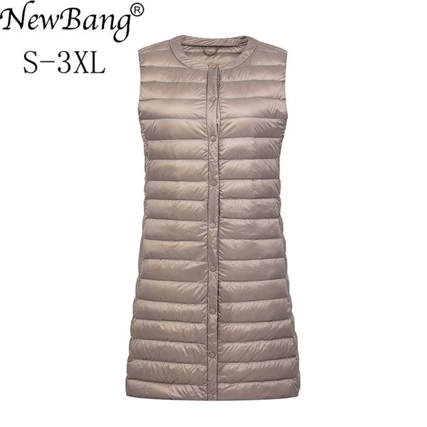 newbang brand ultra light down vest women long vest windproof lightweight warm waistcoat female down coat long slim sleeveless 201028, Black;white
newbang brand ultra light down vest women long vest windproof lightweight warm waistcoat female down coat long slim sleeveless 201028, Black;white