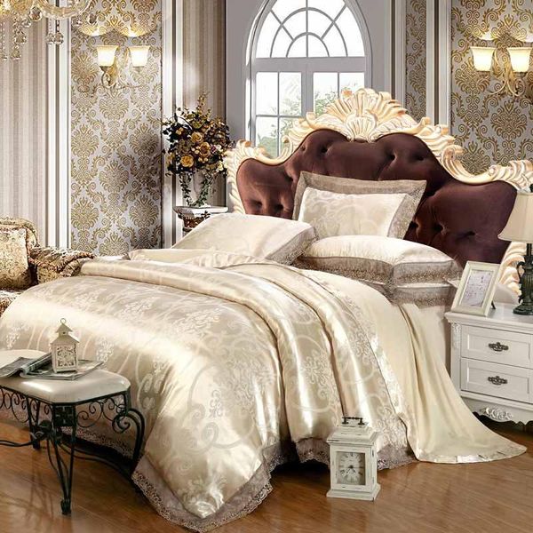 bedding sets lace set 4pcs jacquard satin duvet cover bed sheet pillowcase king size silk cotton bedclothes coverlet
bedding sets lace set 4pcs jacquard satin duvet cover bed sheet pillowcase king size silk cotton bedclothes coverlet