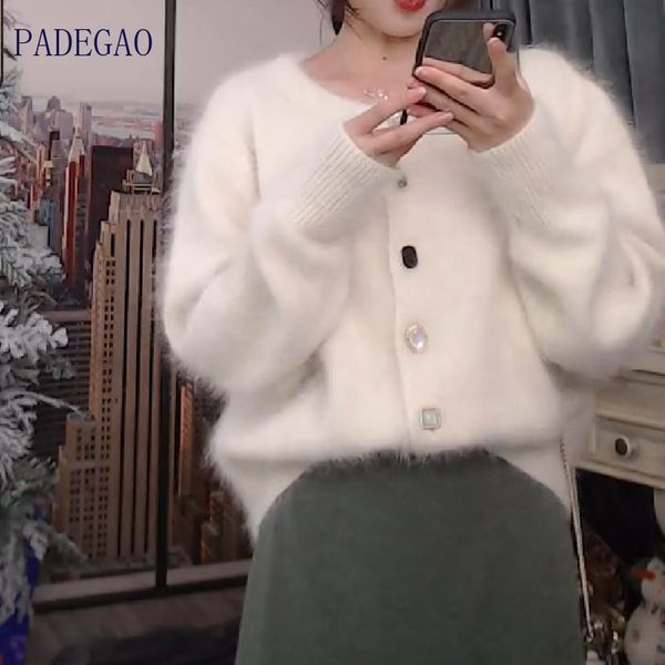 women's cashmere cardigans korean-style stuffed solid casual mesh sweater fine autumn winter clothes, White;black
women's cashmere cardigans korean-style stuffed solid casual mesh sweater fine autumn winter clothes, White;black