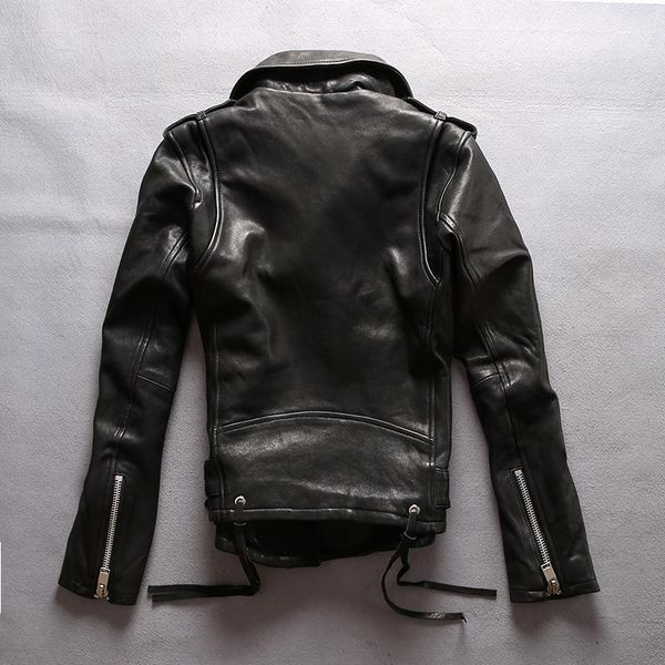 women's leather & faux arrival spring sheepskin women fashion slim motorcycle jacket zipper real coat adjustable waist, Black
women's leather & faux arrival spring sheepskin women fashion slim motorcycle jacket zipper real coat adjustable waist, Black