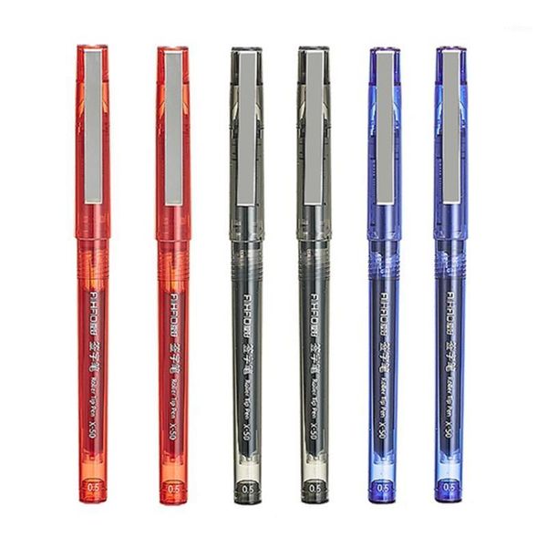 6 pcs black blue red color ballpoint pen 0.5mm roller tip pens for signature stationery office school supplies canetas eb6571
6 pcs black blue red color ballpoint pen 0.5mm roller tip pens for signature stationery office school supplies canetas eb6571