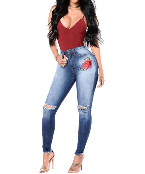 women's jeans embroidered ripped - high waisted skinny pants floral embroidery stretch denim leggings, Blue
women's jeans embroidered ripped - high waisted skinny pants floral embroidery stretch denim leggings, Blue