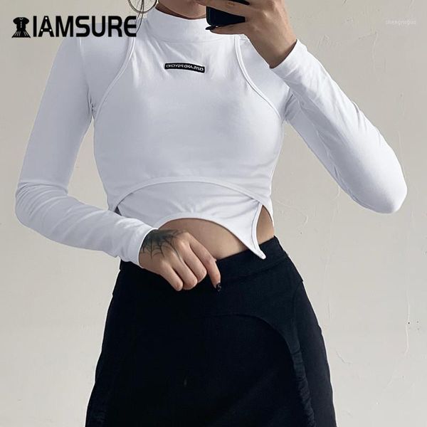 iamsure autumn streetwear long sleeve cropped shirt for women letter printed slim outfit casual female ribbed shirt harajuku1, White
iamsure autumn streetwear long sleeve cropped shirt for women letter printed slim outfit casual female ribbed shirt harajuku1, White