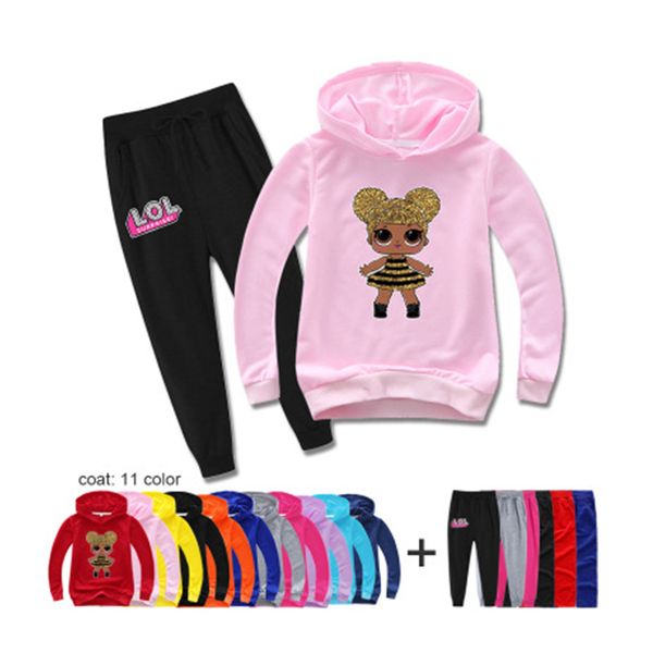 foreign trade children's wear set girls fashion foreign style cartoon hoodie girls sweaters trousers 2 sets 5167, White 
foreign trade children's wear set girls fashion foreign style cartoon hoodie girls sweaters trousers 2 sets 5167, White