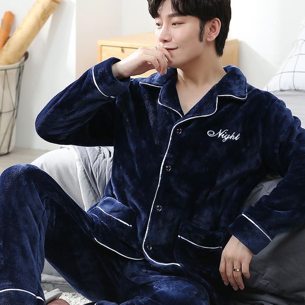thoshine winter pajamas men thick warm sleepwear flannel home wear long sleeve coral fleece printed pajama set man two piece set lj201112, Black;brown
thoshine winter pajamas men thick warm sleepwear flannel home wear long sleeve coral fleece printed pajama set man two piece set lj201112, Black;brown