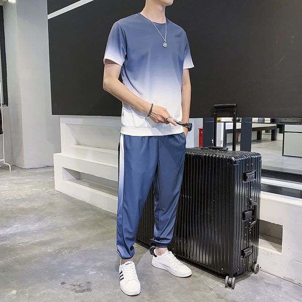 men's tracksuit sleeve t-shirt+pants sportswear 2 piece set male gradient color sweatsuit short suits for men clothing, Gray
men's tracksuit sleeve t-shirt+pants sportswear 2 piece set male gradient color sweatsuit short suits for men clothing, Gray